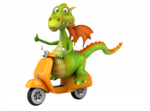 Drache auf Motorrad